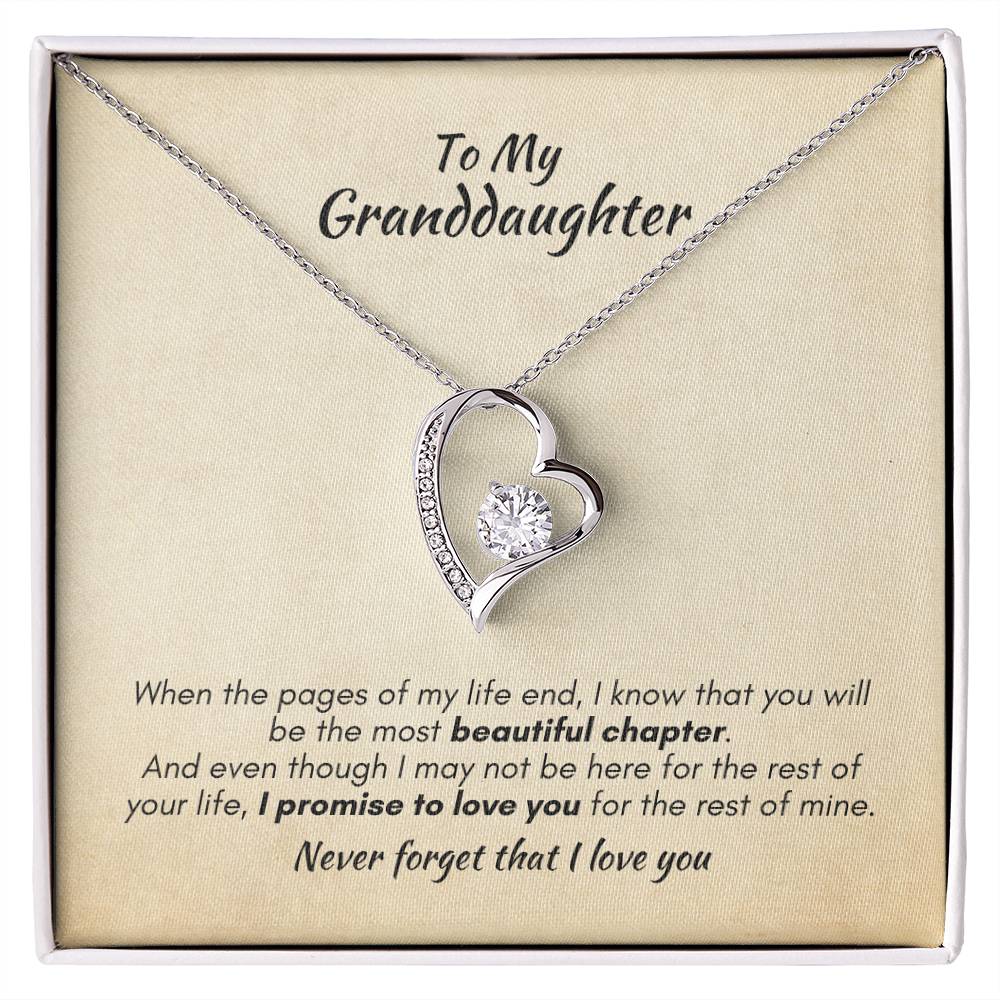 Gift For Granddaughter - Most Beautiful Chapter - Forever Love Necklace With Message Card