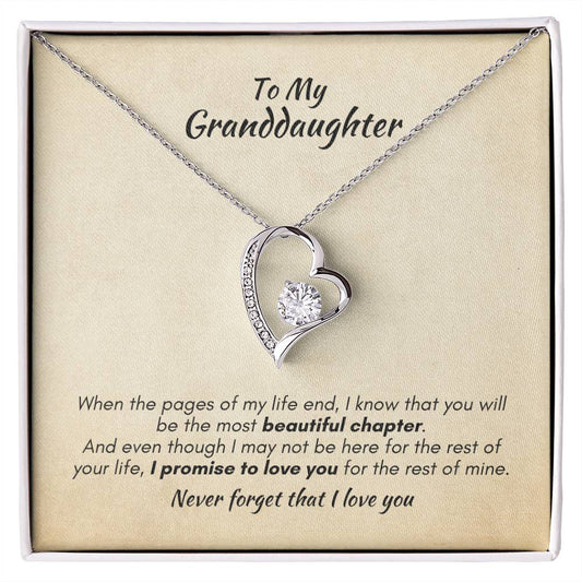 Gift For Granddaughter - Most Beautiful Chapter - Forever Love Necklace With Message Card