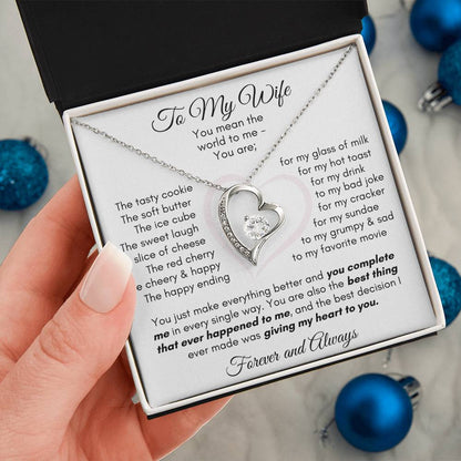 Gift for Wife - You Mean The World to Me Forever Love Necklace