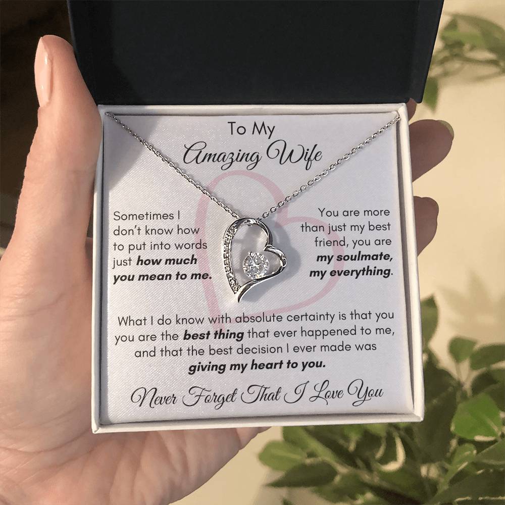 For Wife - Giving My Heart To You Forever Love Necklace