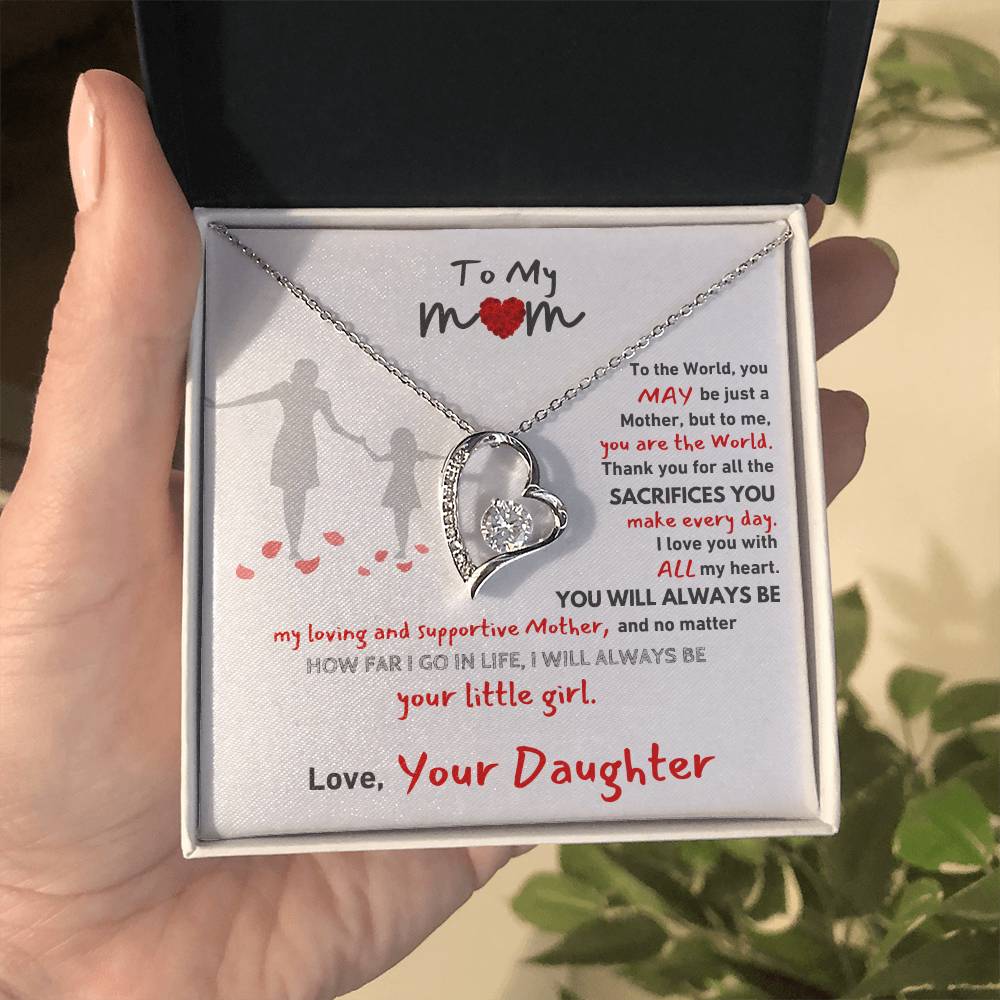 Gift For Mom - Your Little Girl From Daughter Forever Love Necklace