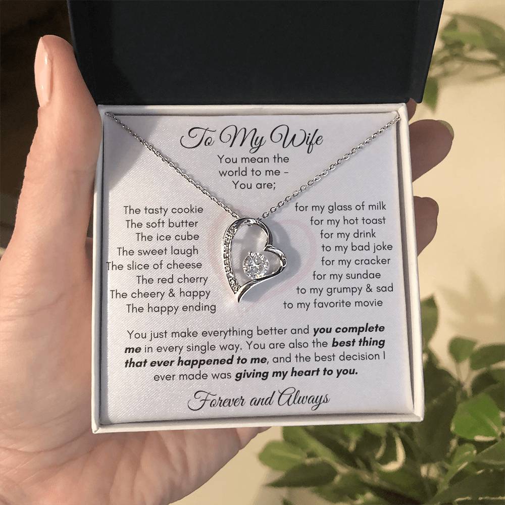 Gift for Wife - You Mean The World to Me Forever Love Necklace