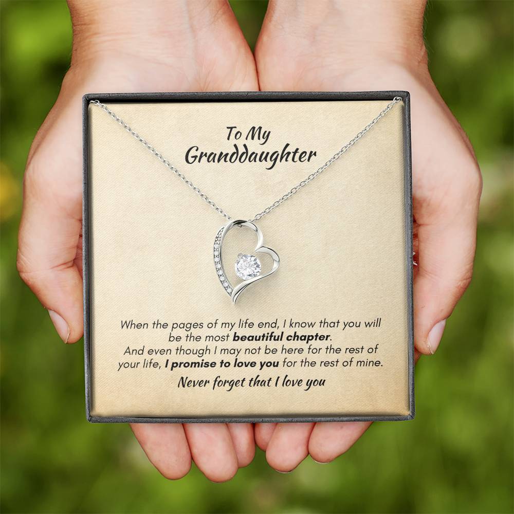 Gift For Granddaughter - Most Beautiful Chapter - Forever Love Necklace With Message Card