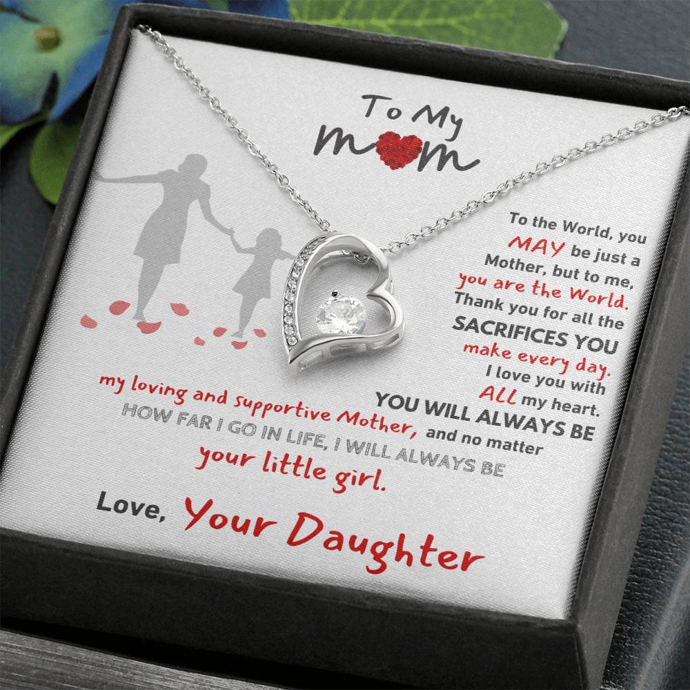 Gift For Mom - Your Little Girl From Daughter Forever Love Necklace