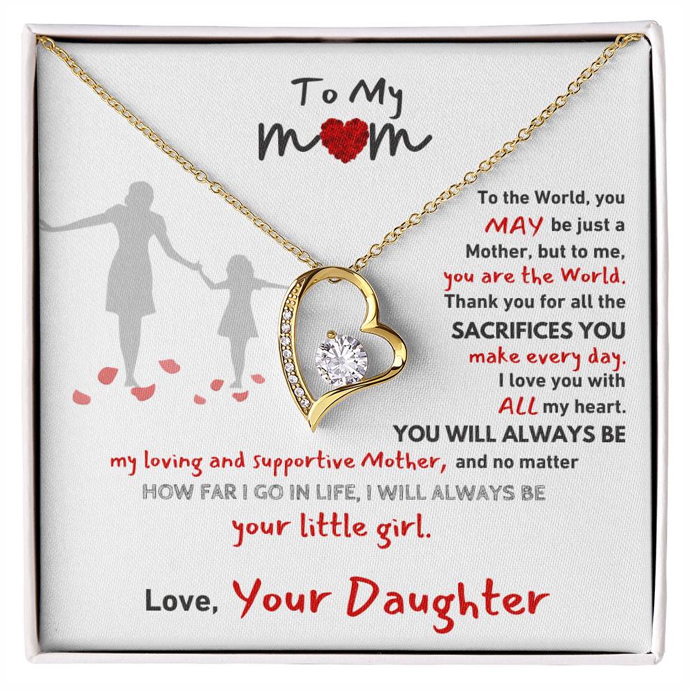 Gift For Mom - Your Little Girl From Daughter Forever Love Necklace