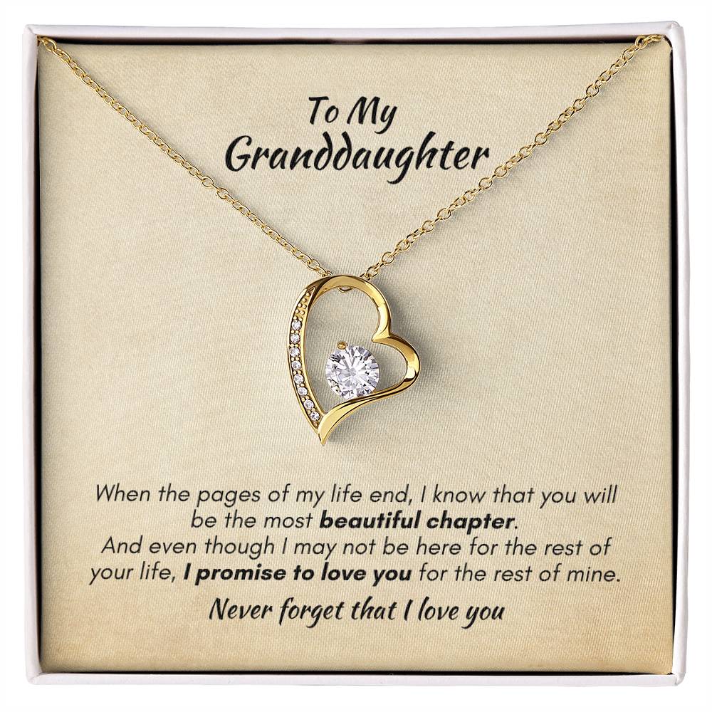 Gift For Granddaughter - Most Beautiful Chapter - Forever Love Necklace With Message Card