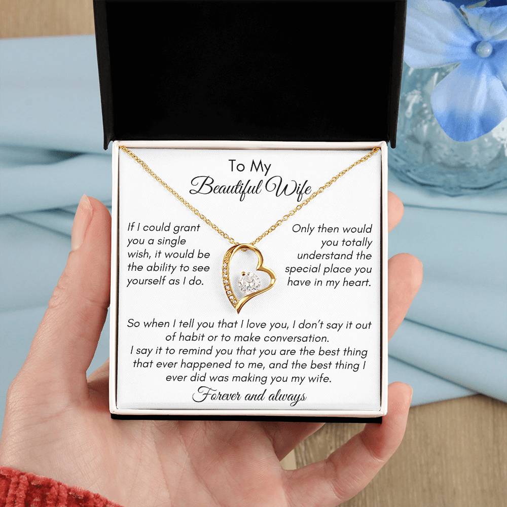 For Wife - Single Wish Forever Love Necklace