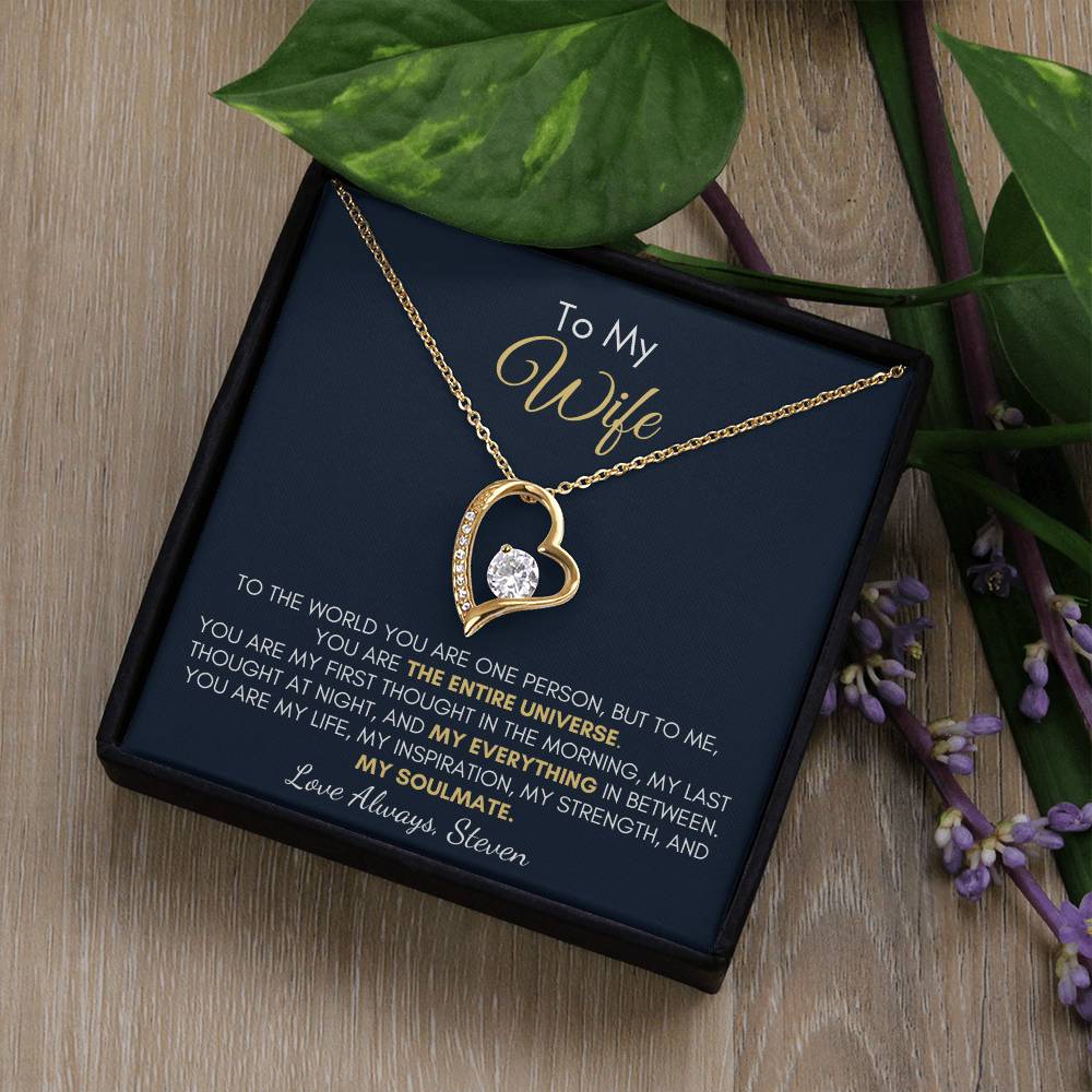 Gift For Wife - The Entire Universe Forever Love Necklace Personalised Salutation