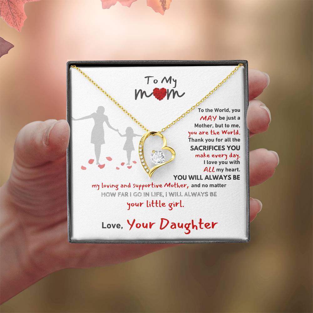 Gift For Mom - Your Little Girl From Daughter Forever Love Necklace