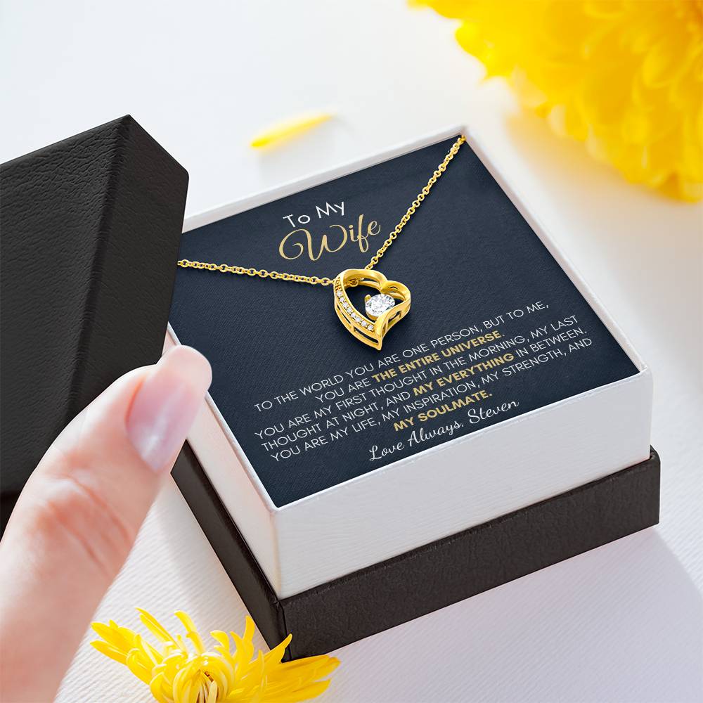 Gift For Wife - The Entire Universe Forever Love Necklace Personalised Salutation