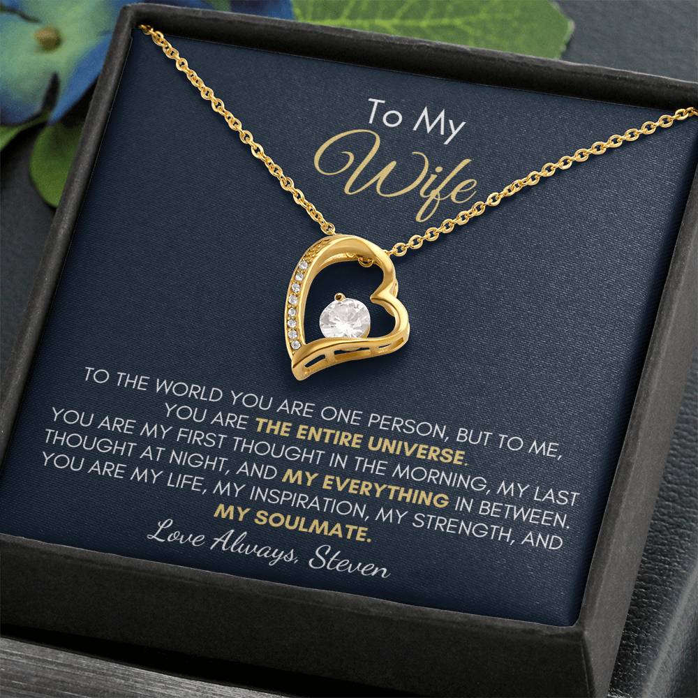 Gift For Wife - The Entire Universe Forever Love Necklace Personalised Salutation