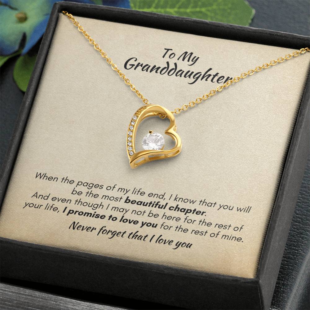 Gift For Granddaughter - Most Beautiful Chapter - Forever Love Necklace With Message Card