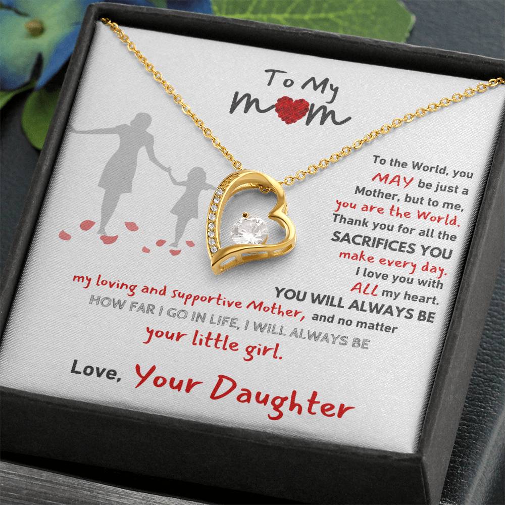 Gift For Mom - Your Little Girl From Daughter Forever Love Necklace