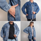 Denim Jacket for Women Mothers Day Best Mom In The World Pink/Blue